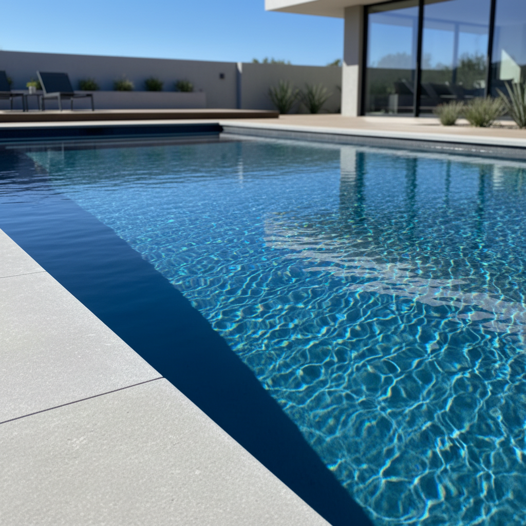Smooth finished ecoFINISH pool surface in clean daylight, representing a durable long-lasting pool coating